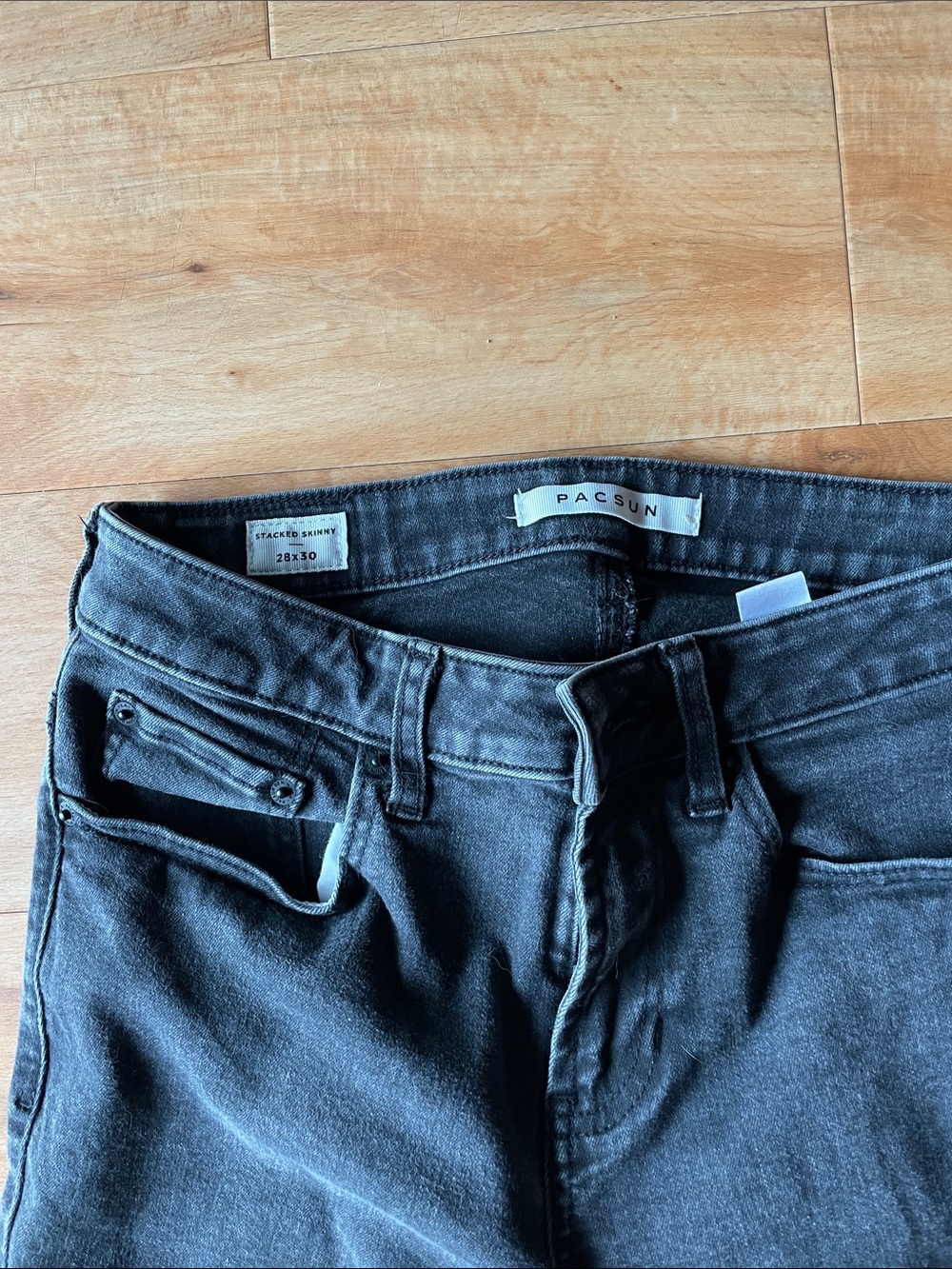 PacSun Black Washed Stacked Skinny Jeans